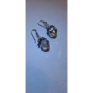 Beautiful Crystal Dangle Earrings with Silver Hooks Small Drop Crystal